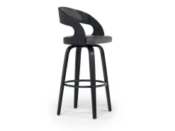 Shelly Swivel Barstool In Black & Gray