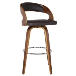 Shelly Swivel Barstool In Black & Gray