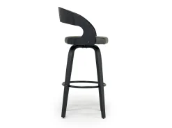 Shelly Swivel Barstool In Black & Gray