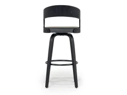 Shelly Swivel Barstool In Black & Gray