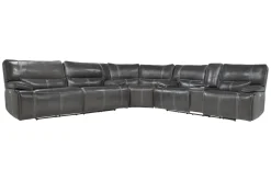 Sofia 3 Piece 3 Power Sectional In Brown Leather