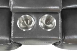 Sofia 3 Piece 3 Power Sectional In Brown Leather