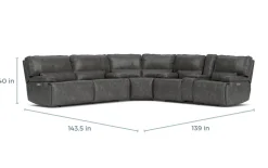 Sofia 3 Piece 3 Power Sectional In Brown Leather
