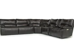Sofia 3 Piece 3 Power Sectional In Brown Leather