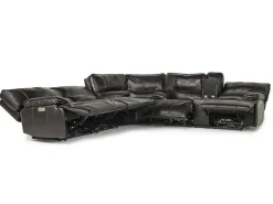 Sofia 3 Piece 3 Power Sectional In Brown Leather