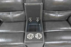 Sofia 3 Piece 3 Power Sectional In Brown Leather