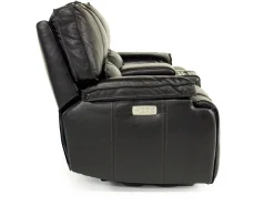 Sofia 3 Power Console Loveseat In Brown Leather