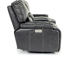 Sofia 3 Power Console Loveseat In Brown Leather