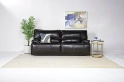 Sofia 3 Power Sofa In Brown Leather