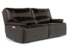 Sofia 3 Power Sofa In Brown Leather