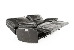 Sofia 3 Power Sofa In Brown Leather