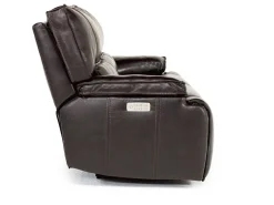 Sofia 3 Power Sofa In Brown Leather