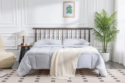 Soft Washed Down Alternative Comforter In Gray, Queen