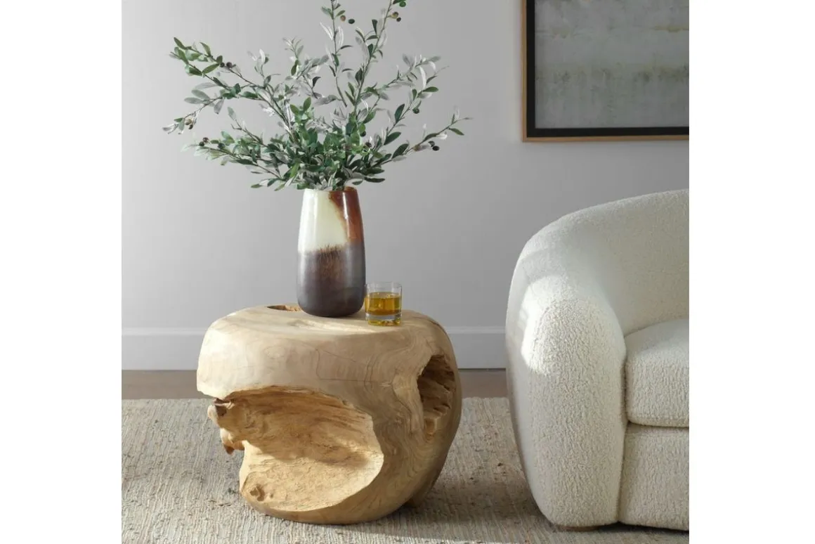 Sola Outdoor Round End Table In Natural