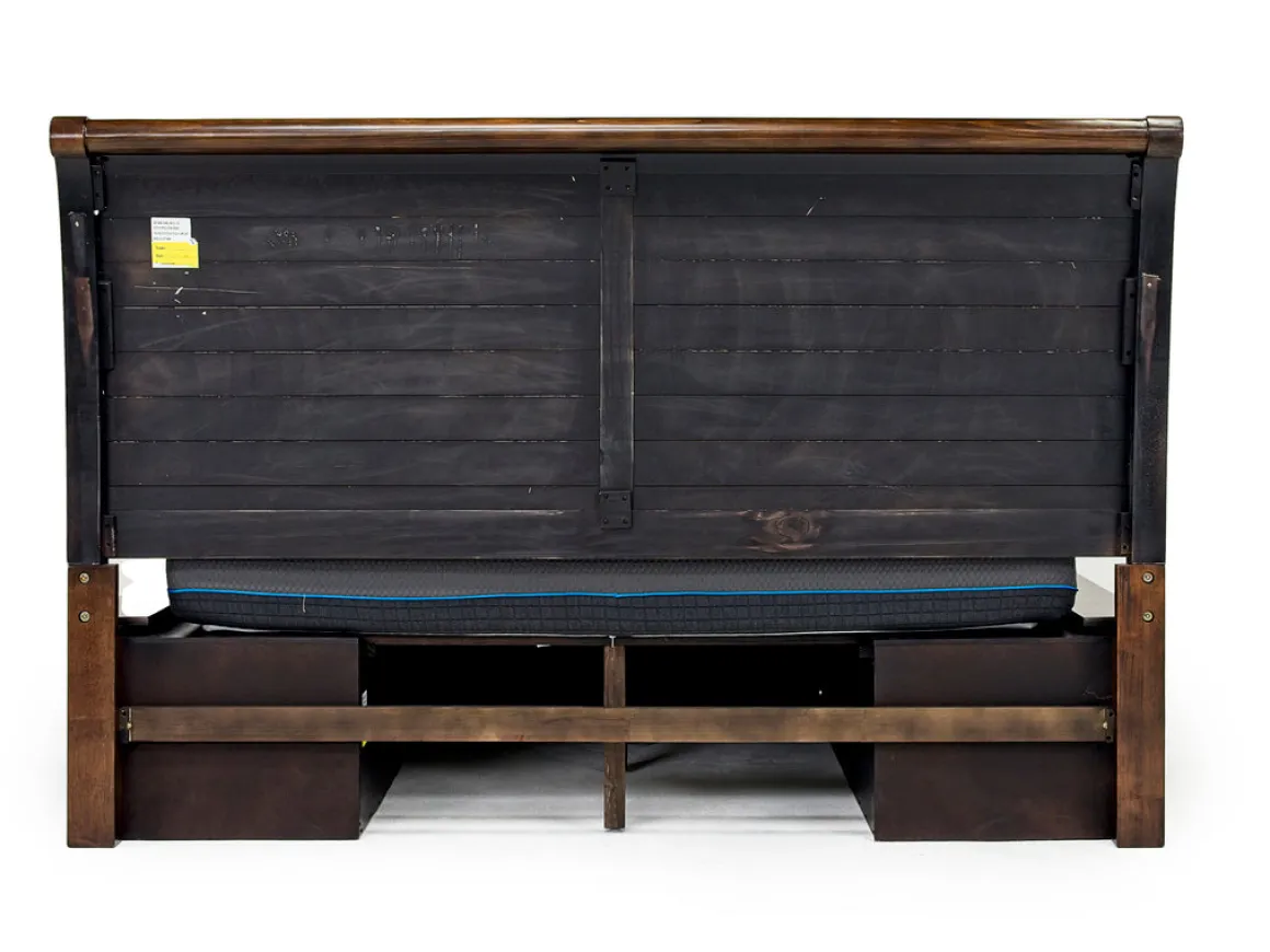 Sonora Sleigh Bed W/ Storage In Brown, Queen