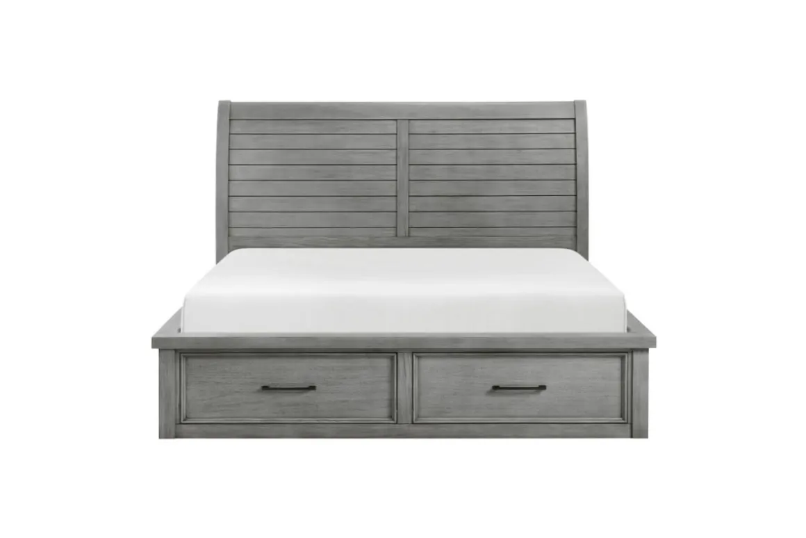 Sonora Sleigh Bed W/ Storage In Brown, Queen