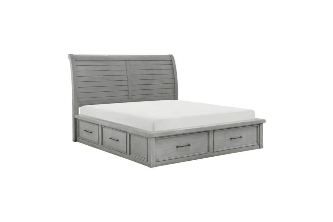 Sonora Sleigh Bed W/ Storage In Brown, Queen