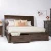 Sonora Sleigh Bed W/ Storage, Dresser, Mirror & Nightstand In Brown, Queen