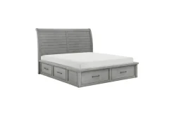 Sonora Sleigh Bed W/ Storage, Dresser, Mirror & Nightstand In Brown, Queen