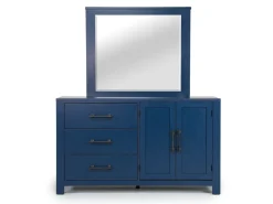 St Regis Panel Headboard, Dresser, Mirror & Nightstand In White, Twin