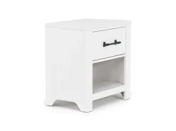 St Regis Panel Headboard, Dresser, Mirror & Nightstand In White, Twin