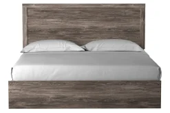 Stelsie Panel Bed, Dresser, Mirror & Nightstand In Gray, Full