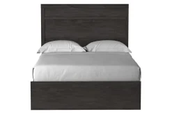 Stelsie Panel Bed, Dresser, Mirror & Nightstand In Gray, Full