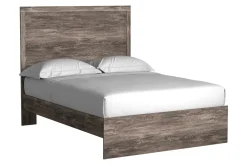 Stelsie Panel Bed, Dresser, Mirror & Nightstand In Gray, Full