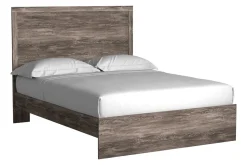Stelsie Panel Bed, Dresser, Mirror & Nightstand In Gray, Full