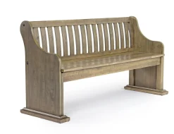 Stone Dining Bench W/ Storage In White