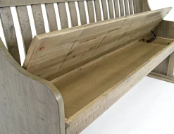 Stone Dining Bench W/ Storage In White