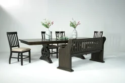 Stone Dining Bench W/ Storage In White