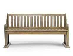 Stone Dining Bench W/ Storage In White