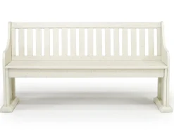 Stone Dining Bench W/ Storage In White