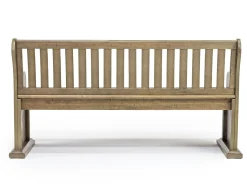 Stone Dining Bench W/ Storage In White