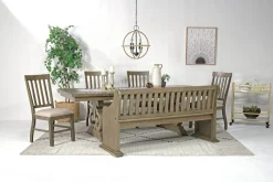 Stone Dining Bench W/ Storage In White