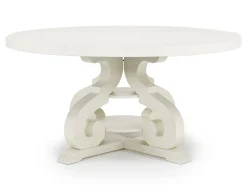 Stone Round Dining Table In White