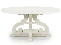 Stone Round Dining Table In White