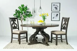 Stone Round Dining Table In White