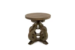 Stone Round End Table In Charcoal