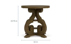 Stone Round End Table In Charcoal