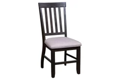 Stone Side Chair In White, Upholstered Slat