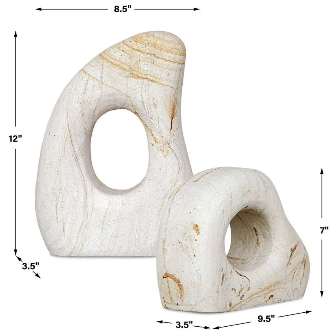 Stoneflow Sculpture, Set Of 2