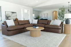 Stratus 5 Piece Sectional In Aline Saddle Leather