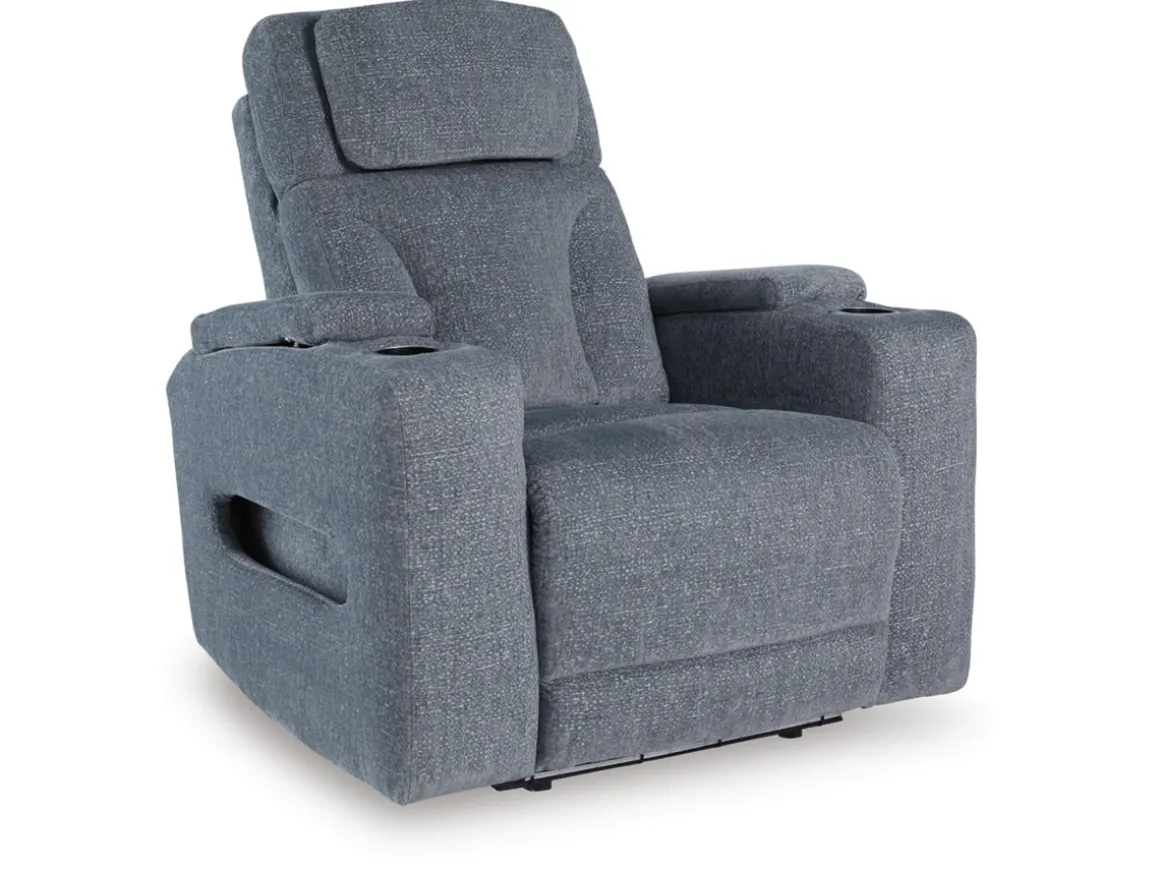 Studio Cave 2 Power Recliner In Steel