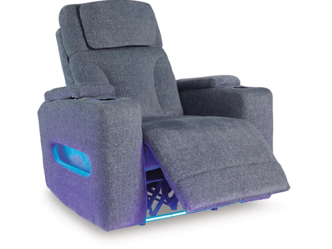 Studio Cave 2 Power Recliner In Steel