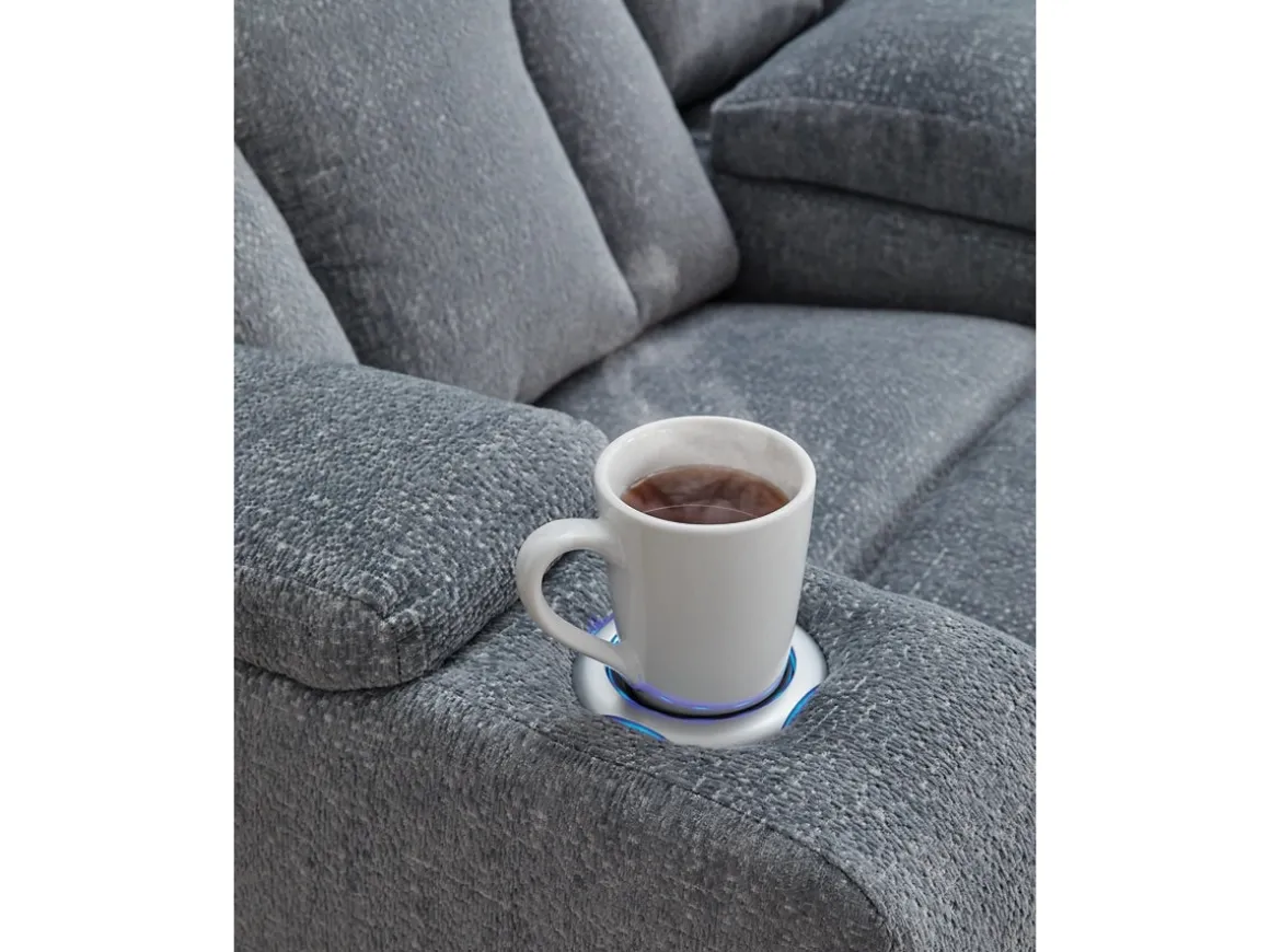 Studio Cave 2 Power Recliner In Steel