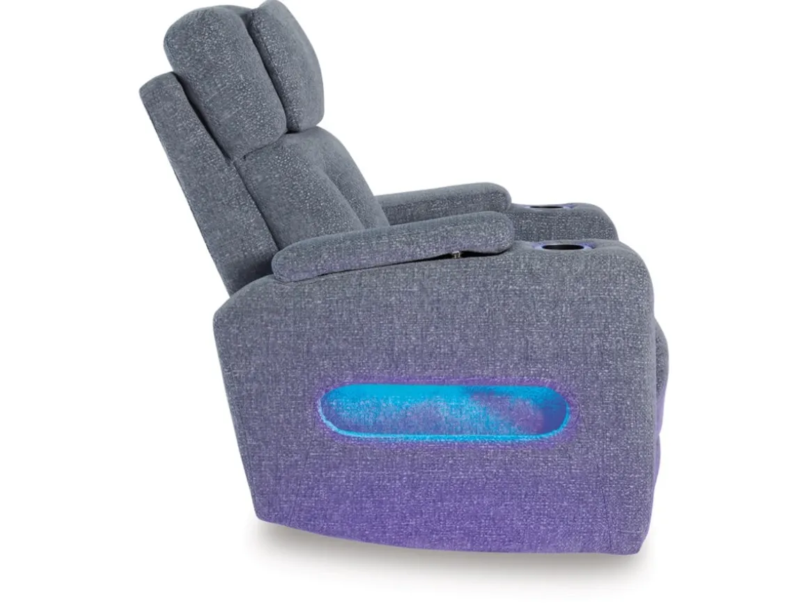 Studio Cave 2 Power Recliner In Steel