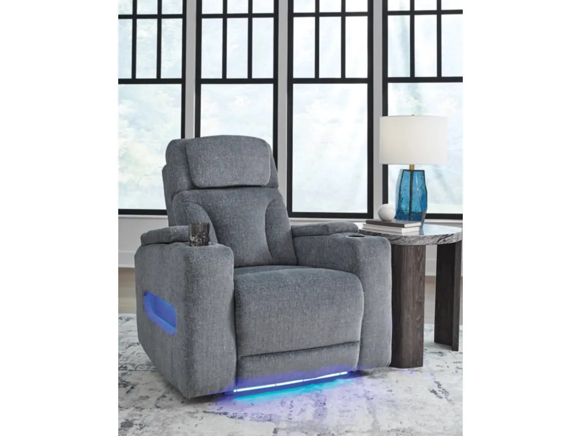 Studio Cave 2 Power Recliner In Steel