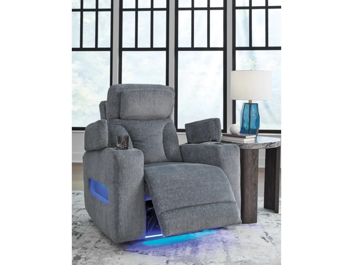 Studio Cave 2 Power Recliner In Steel